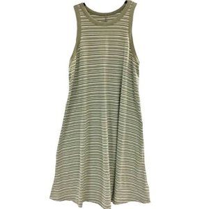 Green & White Striped T-Shirt Dress